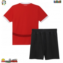 Camisa de Futebol Áustria Equipamento Principal Infantil Europeu 2024 Manga Curta (+ Calças curtas)